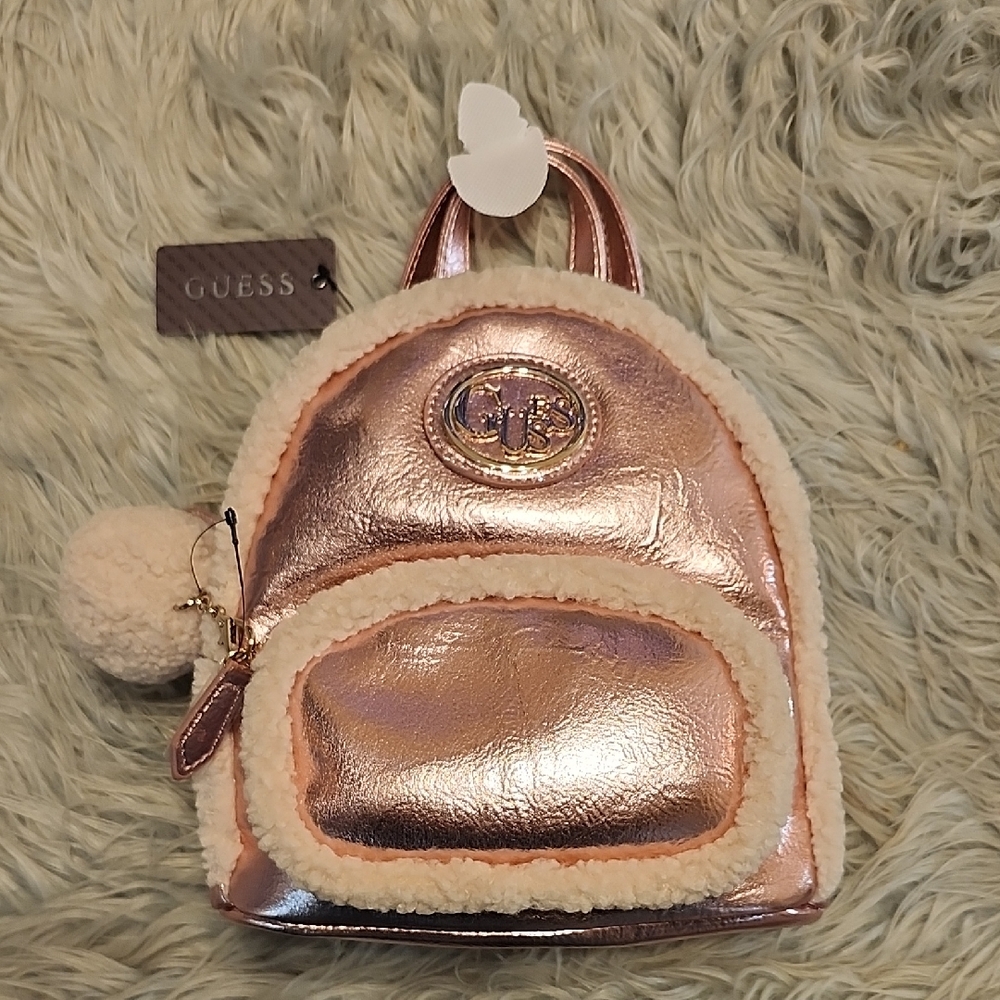 GUESS Metallic Rose Pink Backpack - Picture 5 of 9